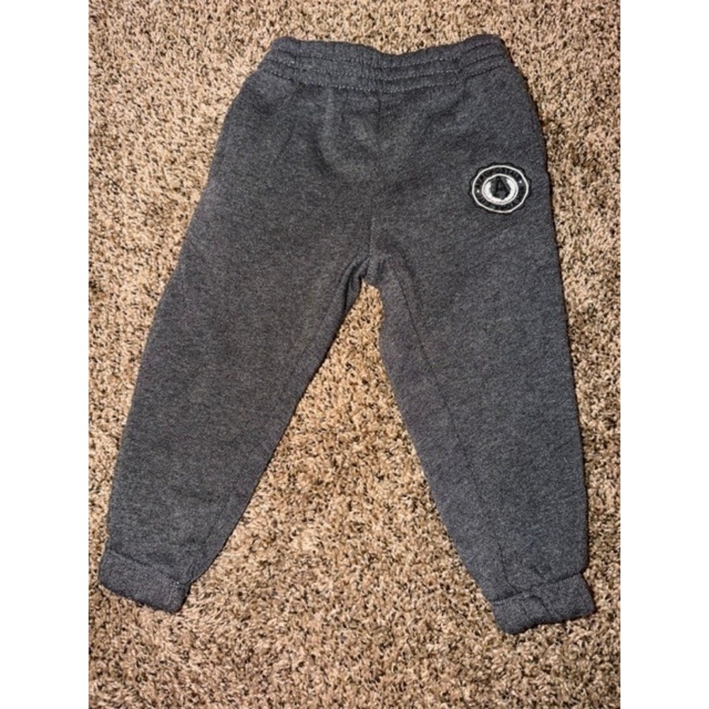 Aeropostale Kids Charcoal Gray Fleece Joggers Sweatpants Logo Patch 24M